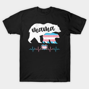 Protect Trans Kid Mama Bear Transgender LGBT Pride Month T-Shirt